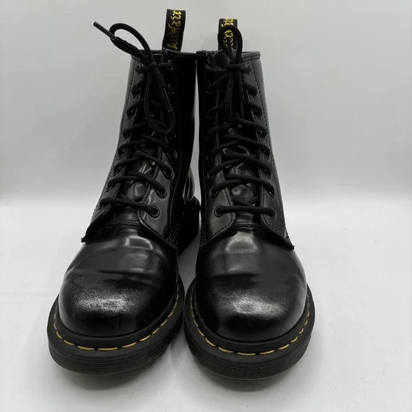 Dr. Martens 1460 Women's US 8 Black Patent Leather 8-Eye Lace-Up Combat Boots - Picture 3 of 16